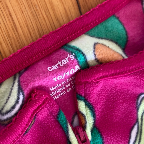 🦄 🥑‎ Carter’s Winter Fleece Big Girls Footed Sleepers Bundle of 2 Size 10 - Picture 3 of 5